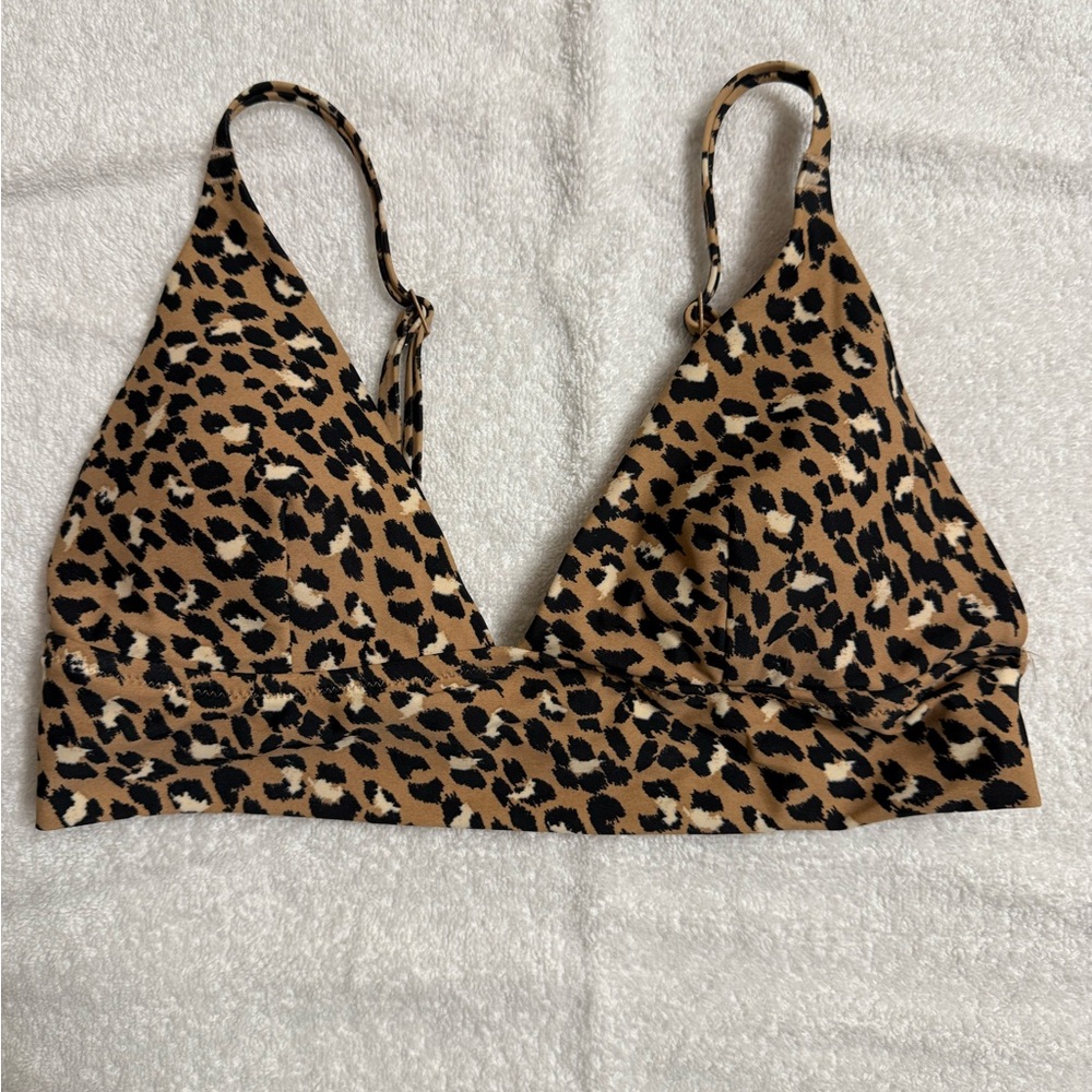 Aerie Leopard Print Bikini Top size Medium